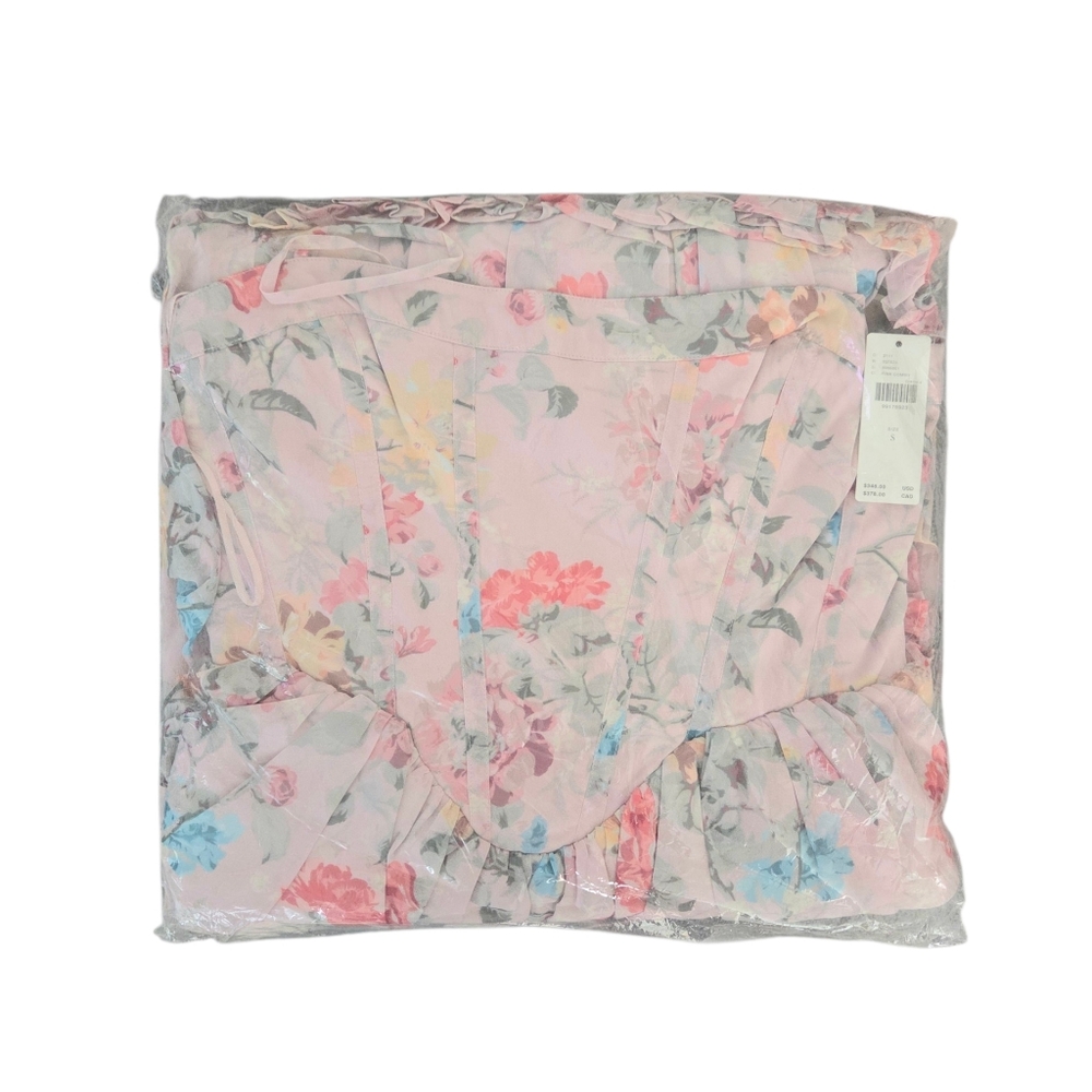 Anthropologie BHLDN Sleeveless Corset Floral Tiered Ruffled Maxi Dress - Picture 8 of 8